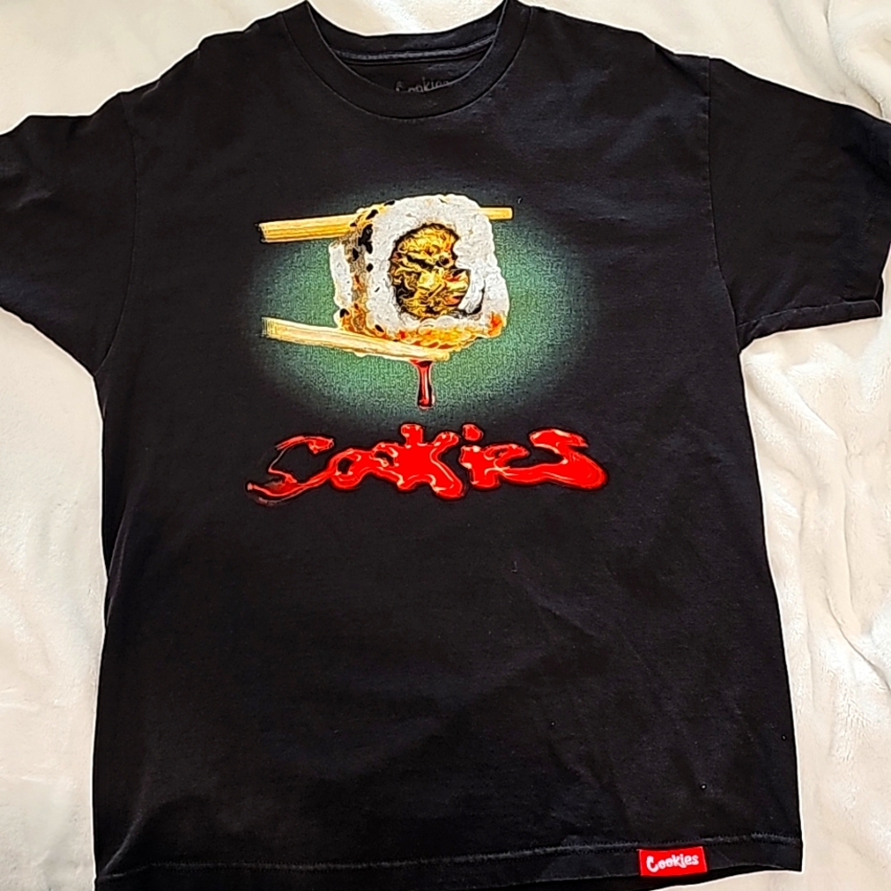 Mens size L Cookies shirt. Design on front. Blank back.
